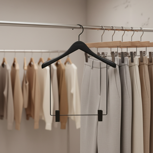 Grucce per Abiti per Bambini Bestseller, Appendiabiti Piatto con Finitura Opaca Naturale e Clip Nichelate Perlato - Product Image 2