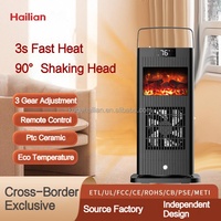 Chauffage polyvalent personnalisable PTC élément chauffant tour chauffage sur pied chauffage de cheminée pour l'hiver avec flamme 3D électrique