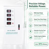Stabilisateur de tension triphasé intelligent 20 kVA 380 V, régulateur automatique pour l'alimentation électrique des centres de tri logistique