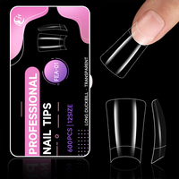 JIEYU – Magnifiques 600 faux ongles en ABS transparents, 12 tailles, couverture complète ou demi-couverture, pour manucure française, pointes de canard