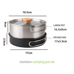 <span class=keywords><strong>Set</strong></span> di pentole da campeggio ultraleggere con bollitore e utensili per arrosto per avventure all'aria aperta e campeggi - Product Image 5