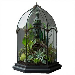 Grand terrarium moderne en verre, vitrine pour plantes, vase en cristal de luxe, décoration de jardin intérieur, cadeau de mariage, fait main, résistant aux bris - Product Image 2