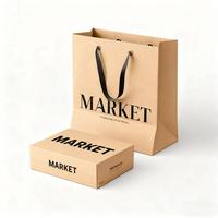 Boîtes d'emballage personnalisées en papier écologique, sacs kraft de haute qualité avec poignées décoratives pour vêtements, shopping et bougies