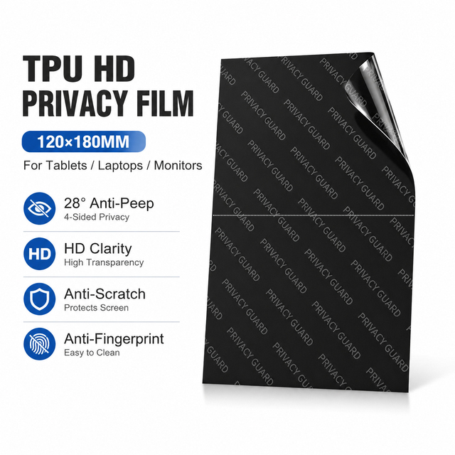 TPU Hydrogel Screen Protector Raw Material Sheets Privacy Anti Peeping 25° Filter Self-Healing Bubble Free Easy to Install 12*18