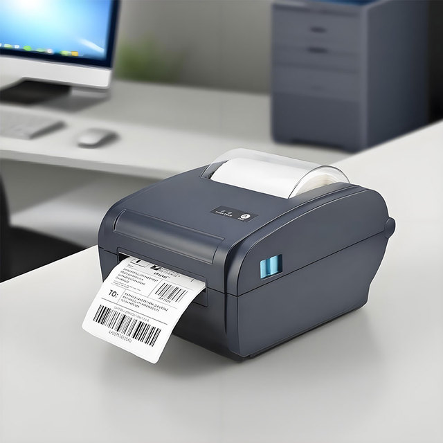 Portable 4 Inch USB+Lan Direct Line Thermal Barcode Printer Desktop POS Receipts 110mm Android Black White 203DPI 1-Year