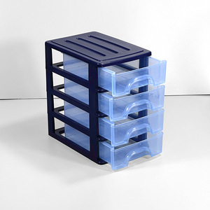 Rectangular Transparent Component <b>Box</b> Plastic Toolbox 4 <b>Drawer</b> <b>Storage</b> Organizer For Office Desk Jewelry Electronics Parts - Product Image 2