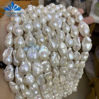 Vente en gros de perles d'eau douce de forme irrégulière en forme de boule de feu, de grande taille, blanches, baroques, nucléées, de 22 à 26 mm