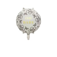 Kit de ballons en Mylar à l'hélium pour Baby Shower, Fête des Mères, Remise de diplôme, Révélation du sexe, Baptême, avec motifs floraux rétro et poussette