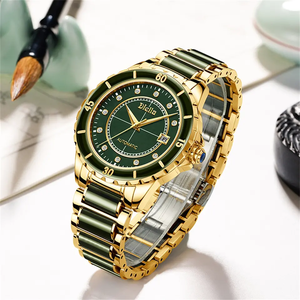 Reloj de pulsera mecánico automático de acero refinado de lujo para hombre de alta calidad Diellea Jade Soul Hetian Jade reloj Masculino - Product Image 1