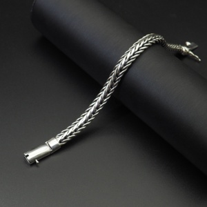 Mighty Thai Silver bracciale 5 mm bracciale Braid Designs cinturino da polso realizzato - Product Image 3