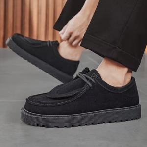 รองเท้า MB Matte Superfine Fiber Snail Shoes รุ่นผู้ชาย สไตล์ฤดูใบไม้ร่วง รองเท้าโลฟเฟอร์สำหรับวัยรุ่น สไตล์เรโทรอังกฤษ ระบายอากาศได้ดี ซับในตาข่ายกันลื่น - Product Image 2