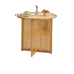 Rattan <b>Round</b> <b>Dining</b> <b>Table</b> And Chair <b>Set</b> Foldable Small Apartment Balcony Use Original Wood Style - Product Image 5