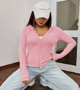 Chemisier rose uni asymétrique à motif floral tissé pour femme – Coupe décontractée confortable pour le quotidien - Product Image 2