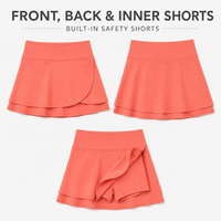 Jupe-short de tennis personnalisée pour femme, taille haute, superposée, avec short intégré, pour le sport et l'entraînement sur le court