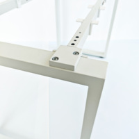 Pied de table rectangulaire moderne en acier pour gestionnaire, tube plat 30*60, épaisseur 1,5 mm, installation facile, usage hospitalier, fabriqué au Guangdong