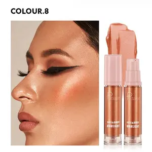 Güzellik kozmetik kendi marka yüz vücut makyaj vurgulayıcı yapmak fosforlu sıvı 8 renkler