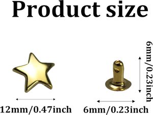 Pson Sets Star Leather Rivets Kit Mm Mixed Colour Star Rivets Studs For Clothing Repair Decorate Jackets Shoes Bags Belts <b>Purse</b> - Product Image 2