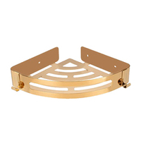 Étagère d'angle murale pour salle de bain, sans perçage, auto-adhésive, à un seul niveau, en métal, design moderne, pour cuisine, chambre, salon