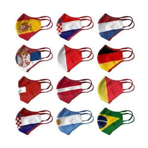 Football World Cup sports mask advertisement UEFA European fans party masks washable flag custom print mask