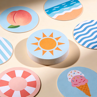 Sous-verres absorbants en papier, ronds, 60 points, imprimés sur mesure, sous-verres d'été pour la bière