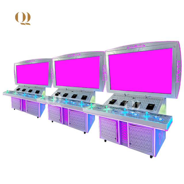QIQU Vertical Metal Cabinet 4 Seats 65 Inch Screen Ocean King Fishing Table Online Game Fish Hunter Machine