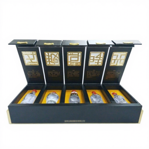 Caja de Whisky de Lujo para el Día del Padre, Venta al por Mayor, 5 Botellas, Biodegradable, Ecológica, Impresión CMYK en Cartón, Caja de Regalo para <span class=keywords><strong>Vino</strong></span> <span class=keywords><strong>Blanco</strong></span> - Product Image 1