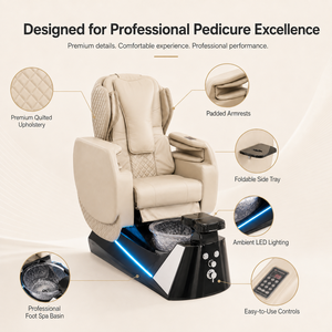 Fauteuil de pédicure professionnel avec spa pour les pieds, fauteuil de massage avec pompe à jets d'hydrothérapie, siège inclinable pour salon de manucure, équipement de spa beauté - Product Image 5