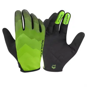 Sarung tangan sepeda gunung MTB, sarung tangan Logo kustom kualitas terbaik tahan aus jari penuh