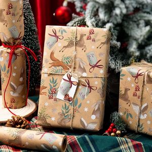 Christmas Animals Kraft <b>Wrapping</b> <b>Paper</b> 17 In X 32.8 Ft Brown Holiday Gift Wrap - Product Image 3