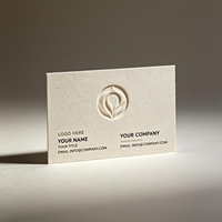Cartes de visite professionnelles personnalisées en carton de fibres naturelles gaufrées à sec, avec logo, faible MOQ, pour marques éco-responsables et entreprises