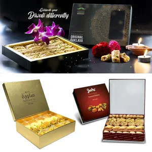 Özel tasarım lüks çeşitli Baklava pasta özel paketleme karton kutu Baklava rulo tam somun çikolata tarihi paketleme kutusu