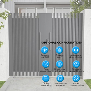 Porte pliante extérieure moderne pour cour de villa Porte d'allée en aluminium rétractable électriquement pour maisons - Product Image 2