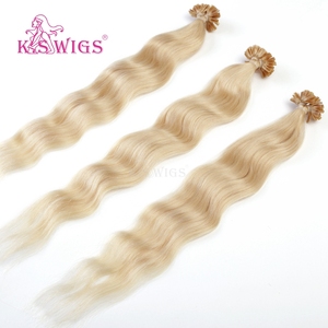 KSWIGS 12-28 Pulgadas |   Estilo Ondulado Francés y Marrón Moca |   Estable al Calor para Peinados Románticos |   Extensiones de Cabello Humano Virgen con Punta en U - Product Image 6
