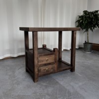 Meuble de salon en bois d'orme massif, style chinois, avec rangement, mobile, sans assemblage, pour thé et autres usages.