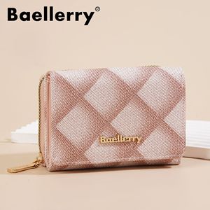 กระเป๋าสตางค์ผู้หญิงแบบสามพับลายสก็อต ยี่ห้อ Baellerry พร้อมช่องใส่เหรียญแบบมีซิป สำหรับใช้ในชีวิตประจำวัน - Product Image 1