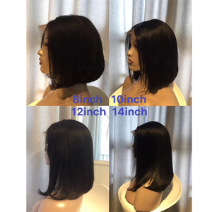 Perruque Bob Lace Front Wig naturelle, <span class=keywords><strong>cheveux</strong></span> lisses, 8 pouces, bon marché, prix d'usine, pour femmes africaines et américaines - Product Image 6