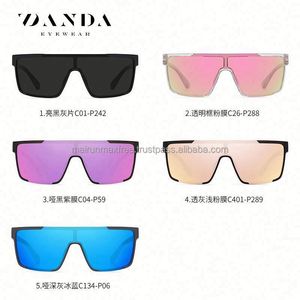 Custom Wholesale Tr90 <b>Frame</b> High Quality Fashion Tac Lens Side Shield Safety Polarized UV400 Square Full <b>Frame</b> Sunglasses Blue - Product Image 5
