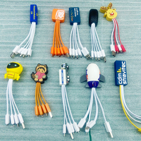 Câble de charge personnalisé avec nom et logo, 3 en 1, porte-clés, câble de charge multi-ports USB 3 en 1
