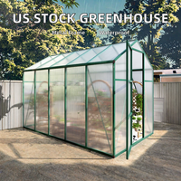 [Stock US] Serre de jardin en aluminium 6*10 & 6*6 pieds avec base surélevée, écologique, livraison rapide depuis les États-Unis, MOQ 1