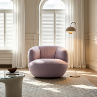 Fauteuil pivotant moderne à dossier incurvé, fauteuil d'appoint rembourré confortable, siège large pour salon, chambre, coin lecture, hôtel