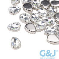 Nouvelles Appliques en Strass de Verre à Dos Plat G&J à Coudre avec Griffes pour Robes de Mariage et de Soirée