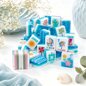 Top-Grade Premium Acrylic Cloisonne Inspired Luxury Style <b>Mahjong</b> <b>Set</b> With Racks for Home and Club Play - Product Image 1
