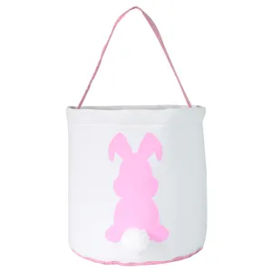 Canvas Party Kỷ Niệm Trang Trí Trứng Kẹo Và Quà Tặng Mang Túi Tote Easter Bunny Basket Với Đuôi Mịn