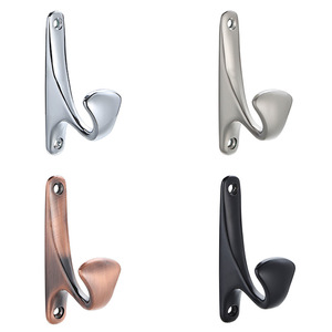 Gancho de pared de aleación de zinc, individual, para abrigos y gorras, tipo montaje en pared para armario, cromo brillante, plata mate, oro brillante, negro mate - Product Image 3