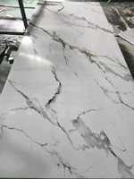 Paneles de pared impermeables de PVC PP, azulejos de techo de baño de 3mm de espesor con impresión UV para paredes, mármol Flexible