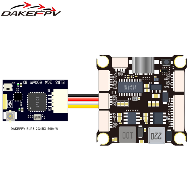 DAKEFPV ELRS 2.4G Dual Antenna Diversity Receiver-433/500/750/868/915MHz Long Range FPV Freestyle RC Racing Drone Compatible