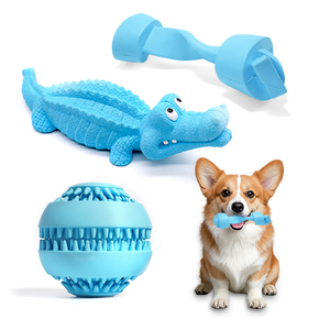 Özel yıkılmaz sert dayanıklı doğal kauçuk seti köpek dişleri temizleme agresif Chewers için oyuncak gıda dağıtım köpek - Product Image 1