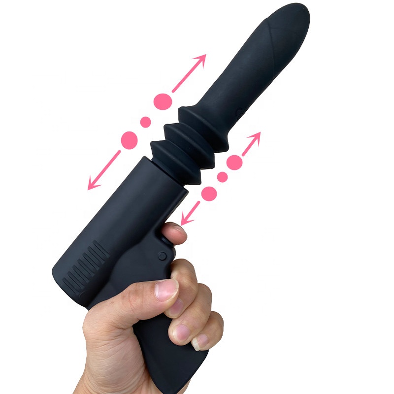 Consolador con forma de pistola telescópica para mujeres y adultos, juguete erótico, vibrador, máquina sexual privada, varita de empuje, masajeador, Juguetes sexuales