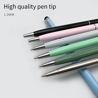 Stylo bille métallique tendance avec logo personnalisé, design élégant et fin, écran tactile pour une écriture fluide 1,0 mm, multicolore, pour le bureau