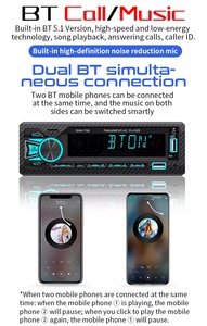 Reproductor de <span class=keywords><strong>MP3</strong></span> para Auto SWM-1789 1Din Mini Radio FM Estéreo Compatible con USB/TF/AUX Llamadas Manos Libres Luz de Color Cambiante - Product Image 6